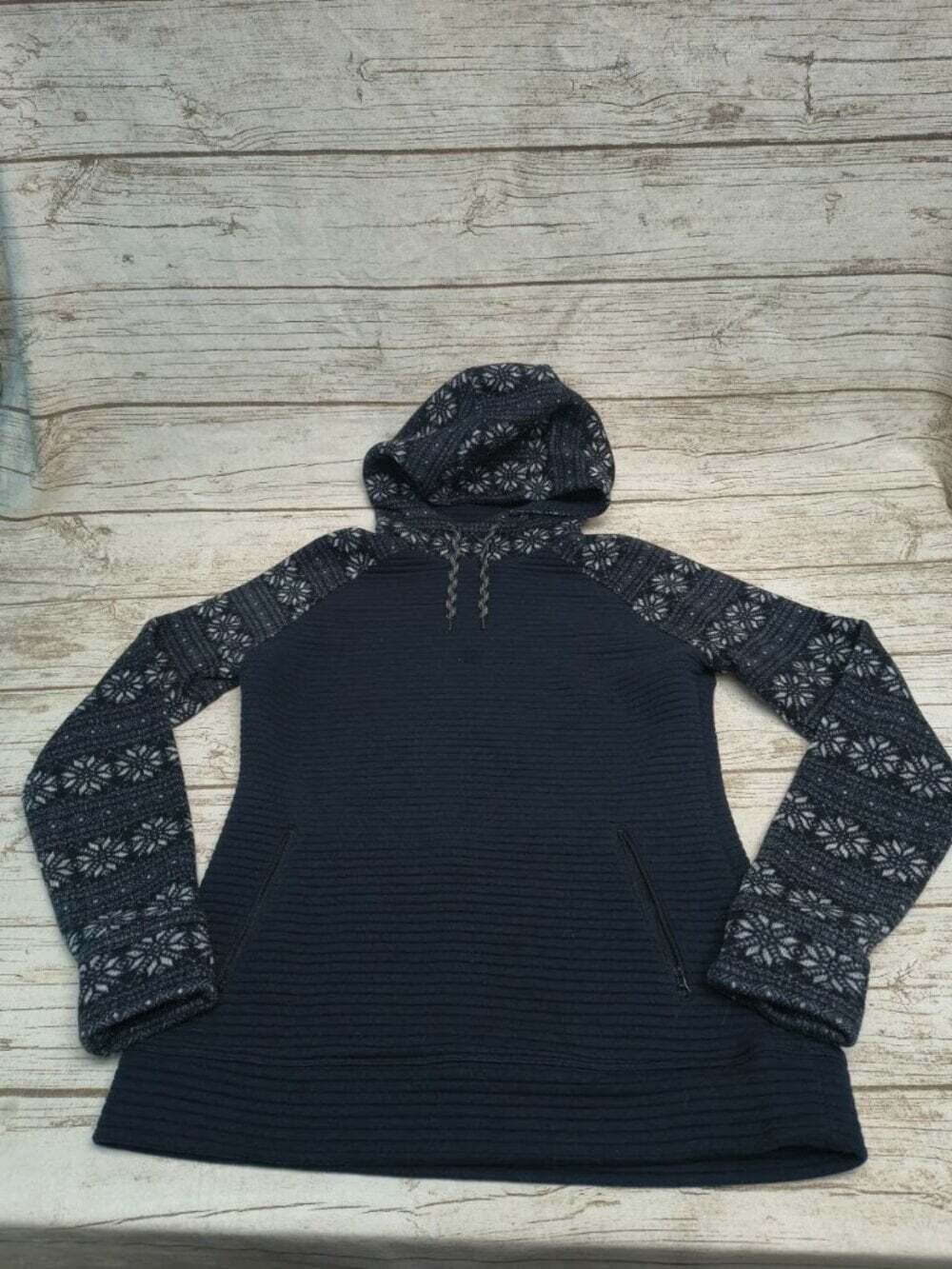 Obermeyer Aspen Patterned Hooded Sweater Jacket Women Size Large